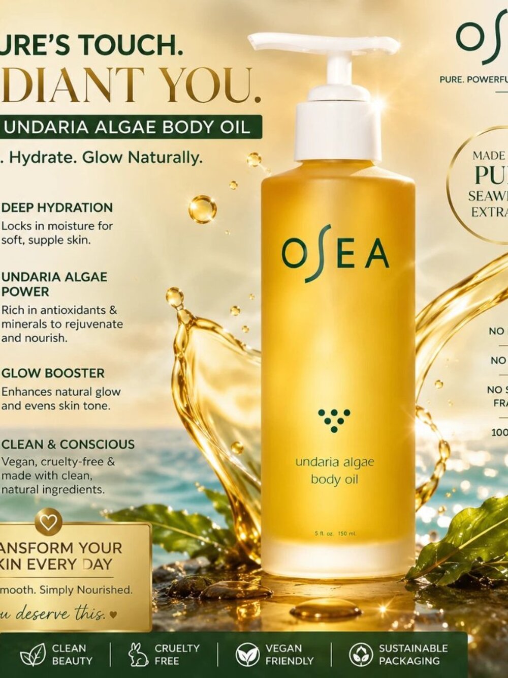 OSEA Undaria Algae Body Treatment 5oz 150ml New - Picture 6 of 7